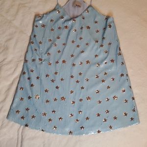 Blue, sequined star mini dress